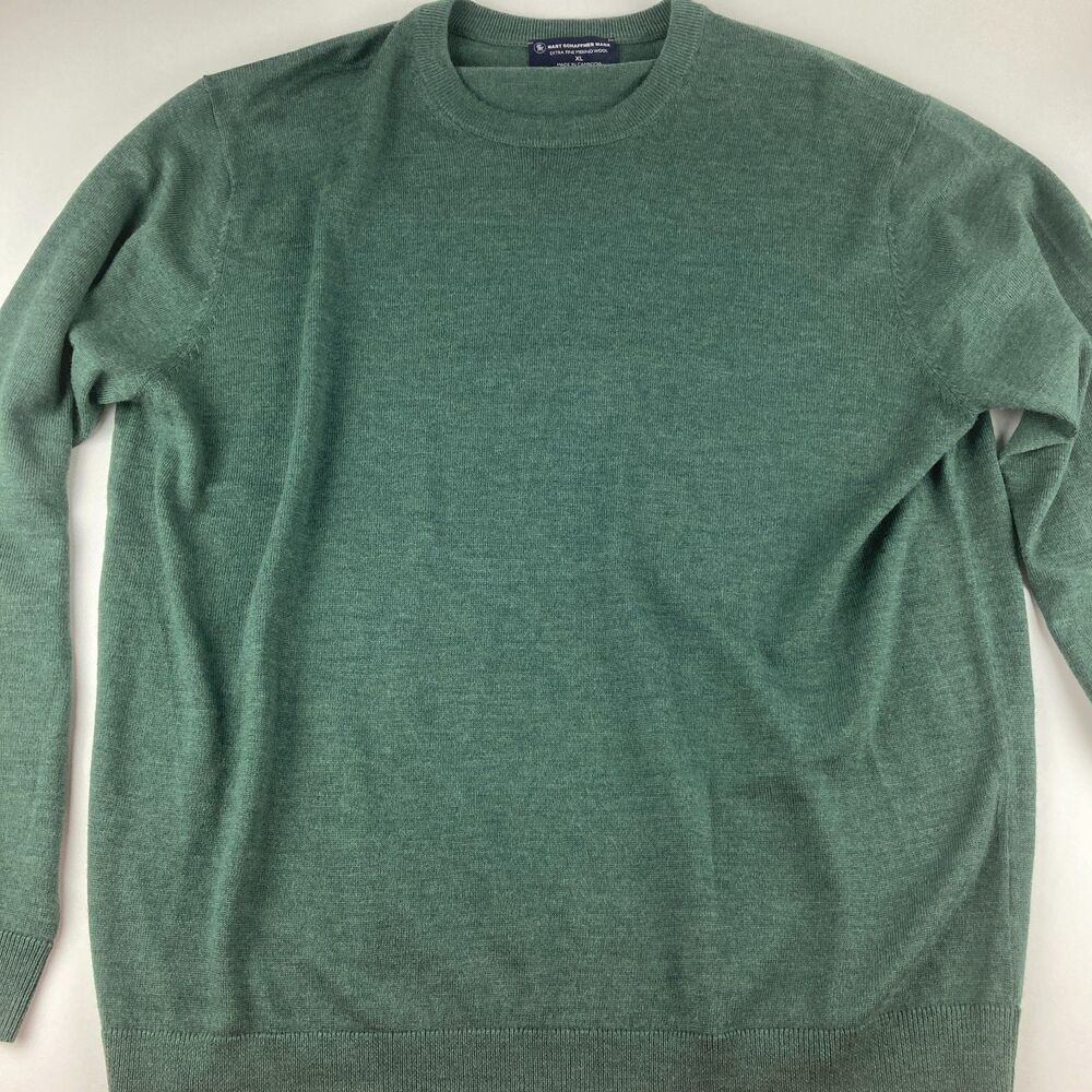 Hart Schaffner Marx XL Green Extra Fine Merino Wool Crewneck Sweater